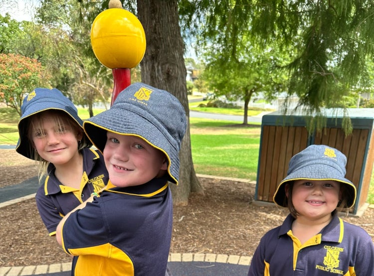 Three students playing during an excursion